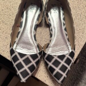 Brash Black and White Checkered Flats
